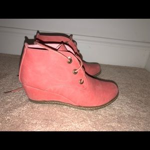 Coral Wedge Boots